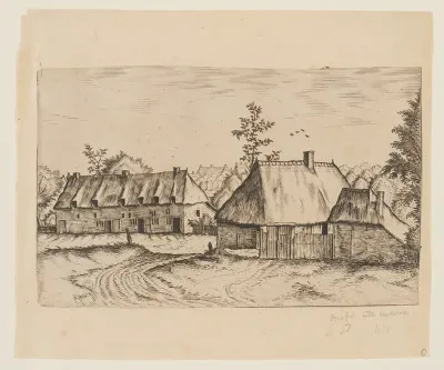 Road Leading to a Stable and a Barn, from Master of the Small Landscape Series