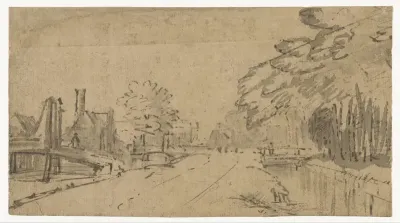 Road with Trees, Ditches and Houses
