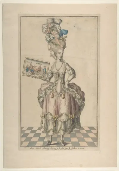 Robe à la Circassienne Garnie à la Chartres: la Coëffure de meme, Avec le Tableau des Evenements