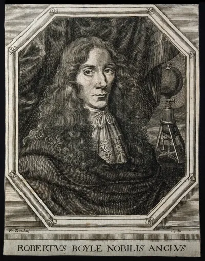 Robert Boyle. Line engraving by F. Diodati, 1680 after W. Faithorne