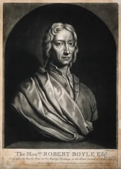 Robert Boyle. Mezzotint by J. Faber after J. M. Rysbrack, 1733
