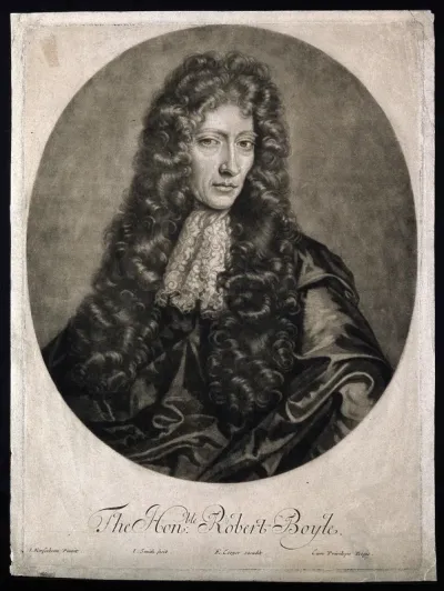 Robert Boyle. Mezzotint by J. Smith, 1689 after J. Kerseboom, 1689