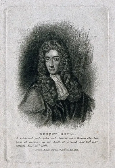 Robert Boyle. Stipple engraving, 1822