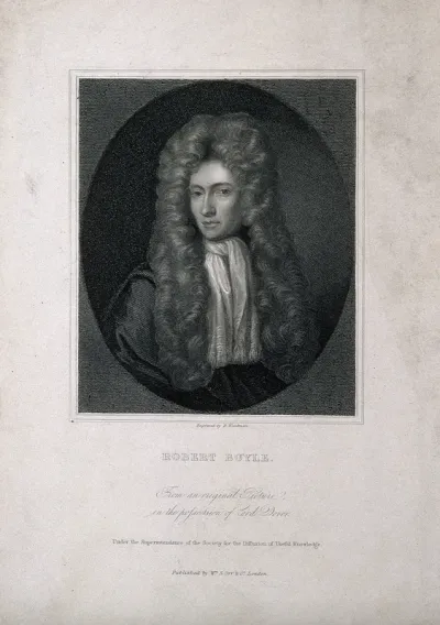 Robert Boyle. Stipple engraving by R. Woodman after J. Kerseboom