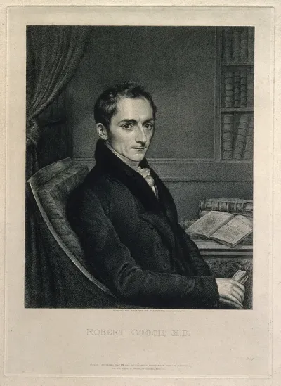 Robert Gooch. Line engraving by J. Linnell, 1831, after himself, 1827