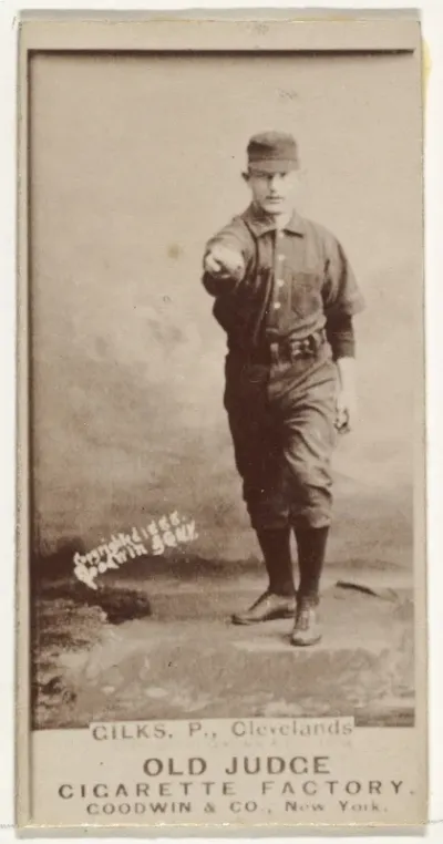 Robert James "Bob" Gilks, Pitcher, Cleveland, from the Old Judge series (N172) for Old Judge Cigarettes