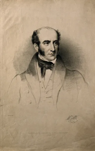 Robert Liston. Lithograph by M. Gauci, 1836, after E. U. Eddis