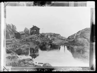 Robert Stigell: "Kalastuspaikka Porkkalan luona (Kalastuspaikka Porkkalassa)" vuodelta 1891