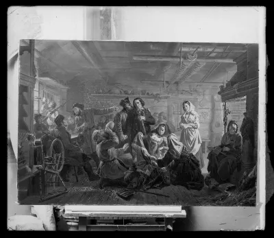 Robert Wilhelm Ekman: "Kohtaus Hirvenhiihtäjistä" vuodelta 1856