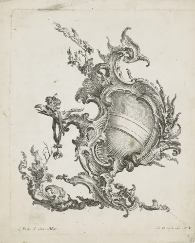 Rocaille cartouche met adelaar
