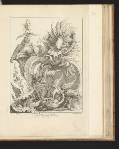 Rocaille met fantasievogels