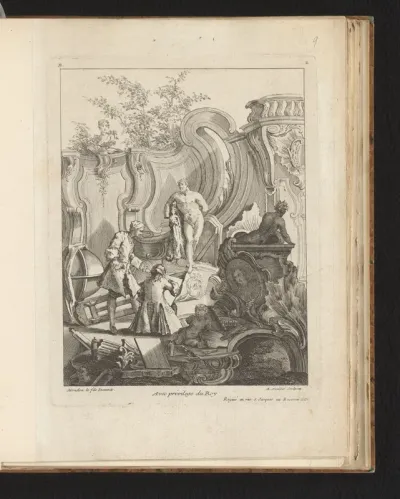Rocaille met Herculesbeeld