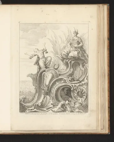 Rocaille met tronende boeddha