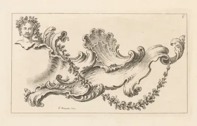 Rocaille met vrouwenbuste