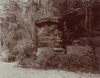 Rock Formation with Figure