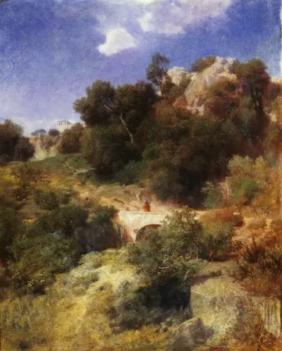 Rocky hill country with bridge
