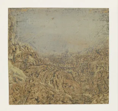 Rocky Landscape with a Gorge, First Version