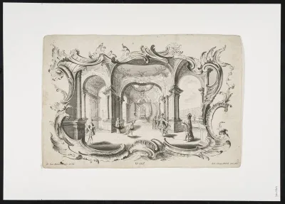 Rococo interior in a cartouche
