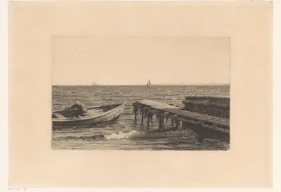 Roeiboot bij steiger