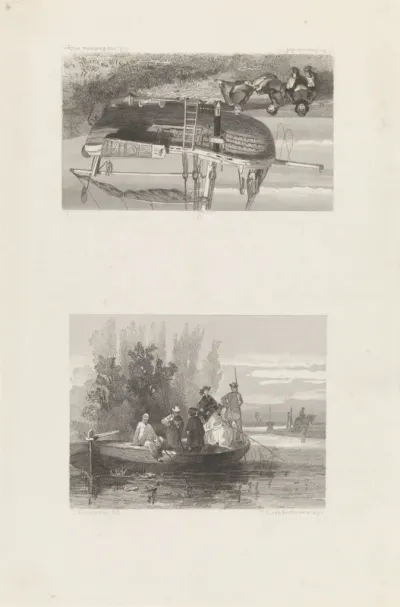 Roeiboot en zeilboot
