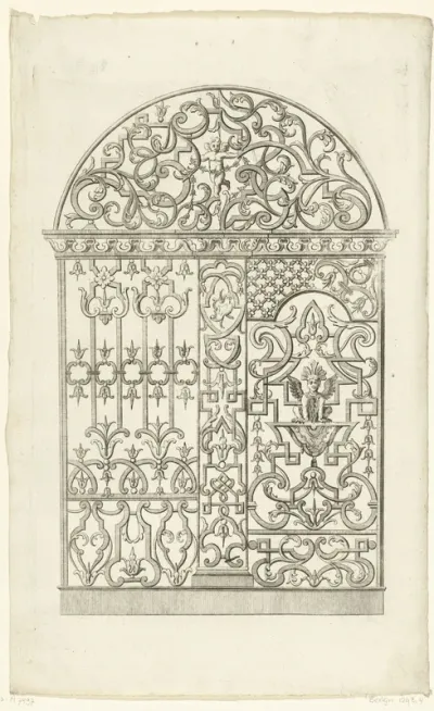 Rolwerk met bloemen en bladranken