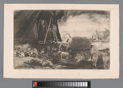 Roma kamp bij een molen