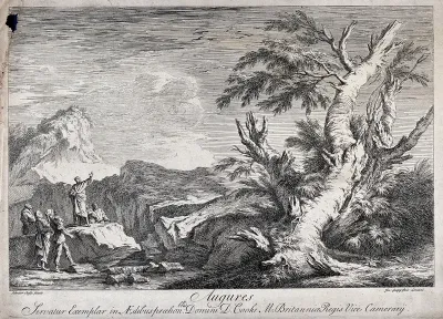 Roman augurs interpreting the flight of birds