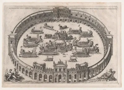 Roman Naval Battle, from "Speculum Romanae Magnificentiae"