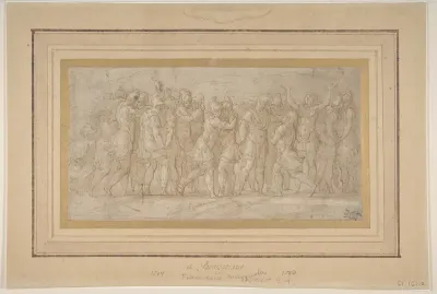 Roman or Greek Warriors Celebrating after a Victory.