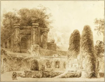 Roman Park with Fountain