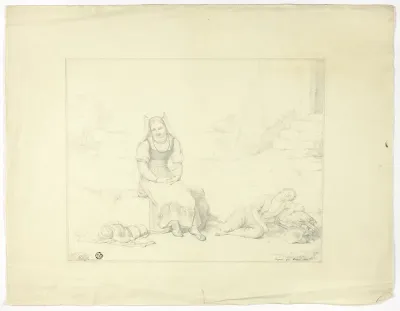 Roman Peasant Woman and Sleeping Children