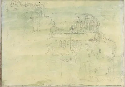 Roman ruins (Smaller Italian sketchbook, leaf 12 recto)