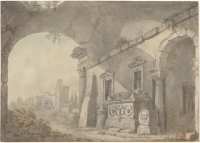 Roman Ruins with a Sepulchre