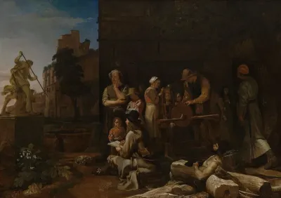 Roman Street Scene with a Young Artist