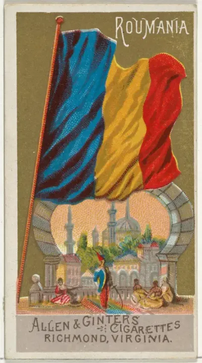 Romania, from Flags of All Nations, Series 1 (N9) for Allen & Ginter Cigarettes Brands