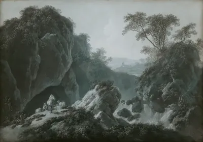 Romantic Landscape with Goatherds