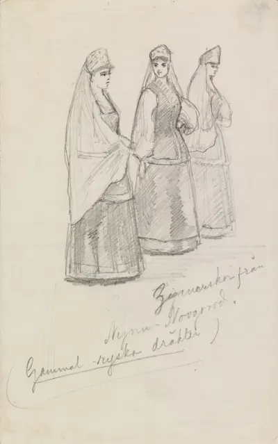 Romany Women from Nizhny Novgorod in Old Russian Costumes