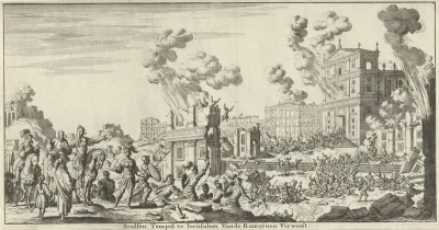 Romeinen verwoesten een Joodse tempel te Jeruzalem