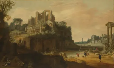 Romeins landschap met ruïnes