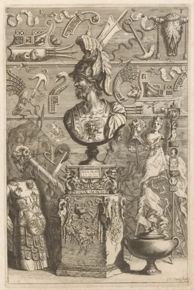 Romeinse fragmenten met buste van Scipio