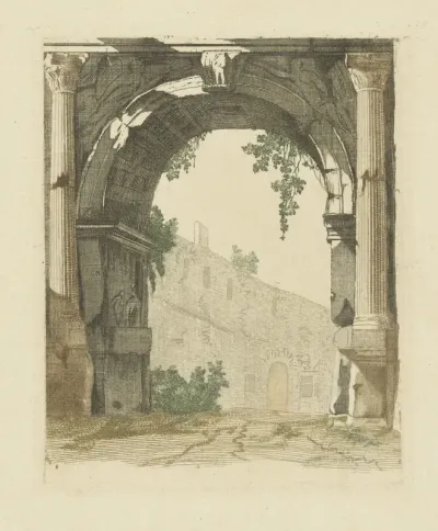 Romeinse poort met stadsmuur