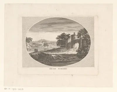 Romeinse ruïne in een rivier