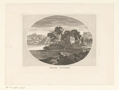 Romeinse ruïne op een eiland in een rivier