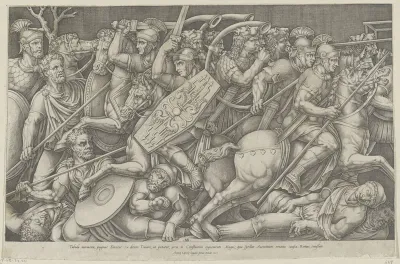 Romeinse soldaten vechtend met de Daciërs