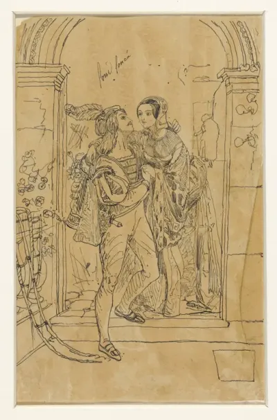 Romeo en Juliette in 15e eeuws kostuum