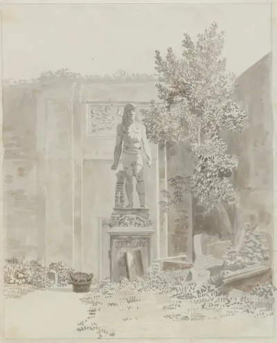 Romersk antikstatue i ægyptisk stil, antageligt i Palazzo Barberinis have