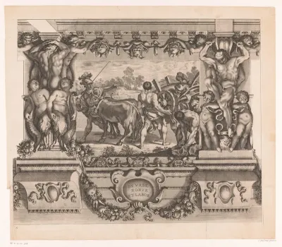 Romulus markeert de omtrek van Rome