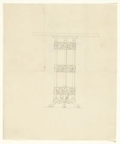 Ronde tafel met opengewerkte voet