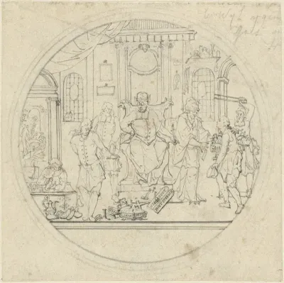 Ronde voorstelling met allegorie