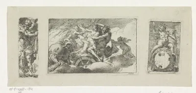 Roof van Proserpina / Nimf / Bacchus op een wijnvat